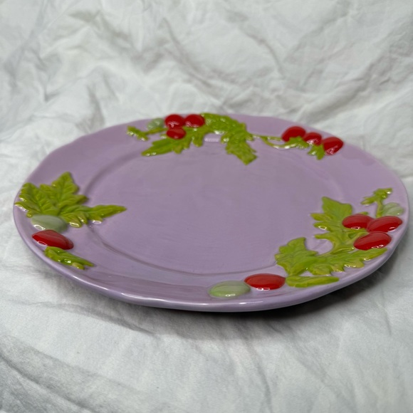 Anthropologie Foster Icon Stoneware Dessert Plate Side Salad in Tomato Lilac - Picture 3 of 4